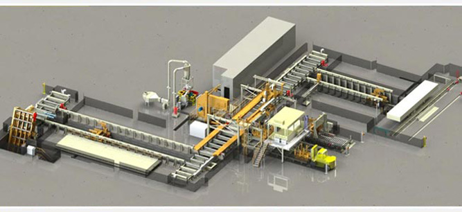 Example of a complete sawing line by SERMAS